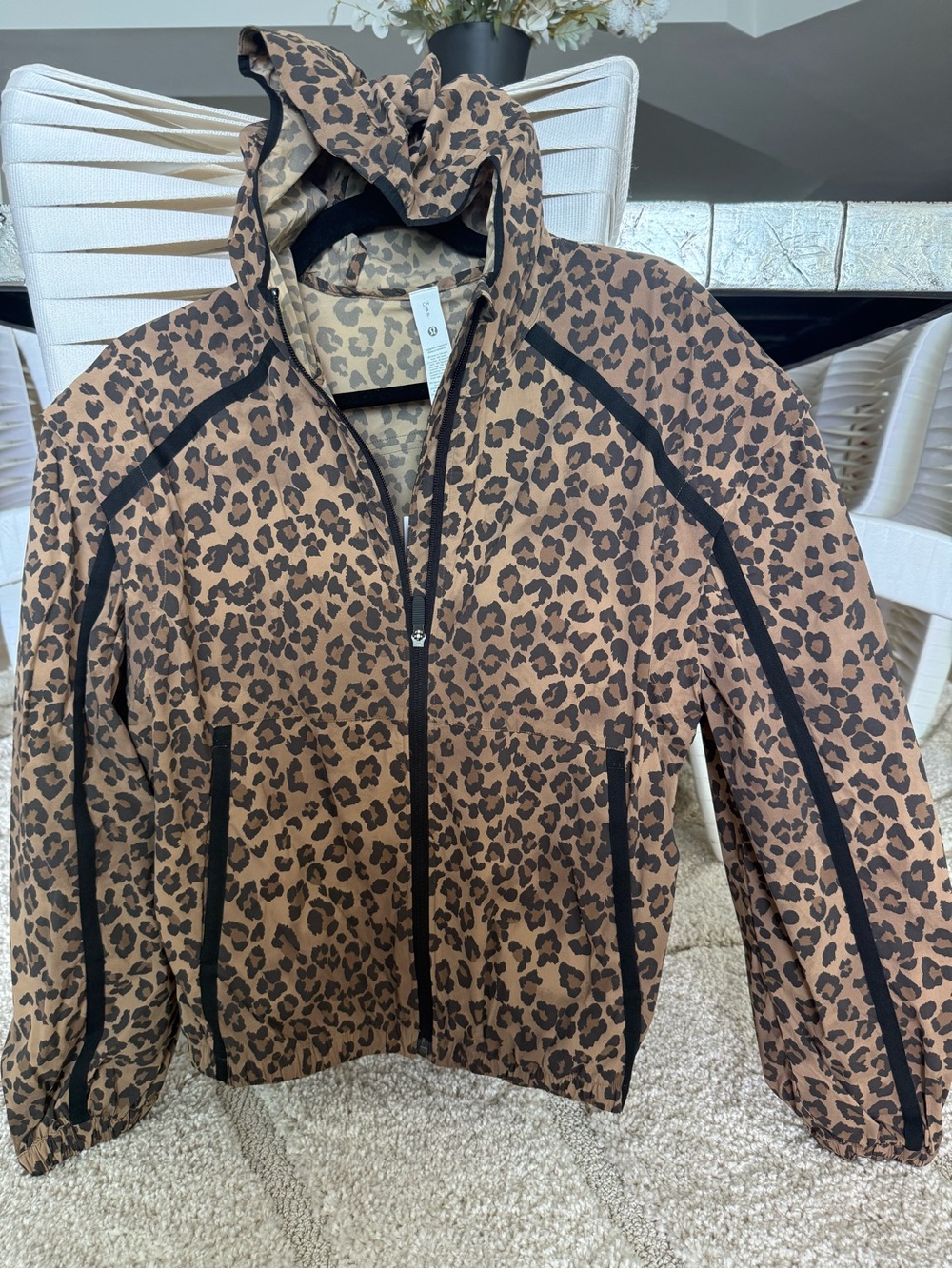 lululemon transformable Leopard Print Hooded  Jacket - Brown/Black
